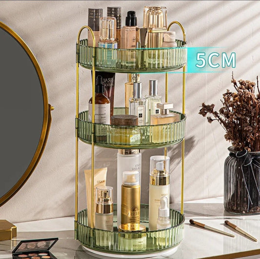 Makeup Organizer Price in Kenya – 3 Tier Rotating Transparent Cosmetic & Cosmetic Storage Organizer