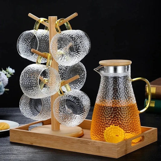 Transparent Teapot / Coffee /Juice/ Lemonade Jug Flower Tea Pot Hot/Cold Water Pitcher | - Elegant Households KE
