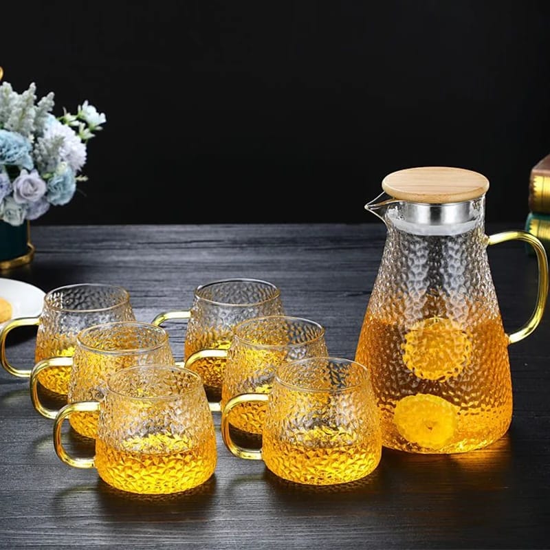 Transparent Teapot / Coffee /Juice/ Lemonade Jug Flower Tea Pot Hot/Cold Water Pitcher | - Elegant Households KE