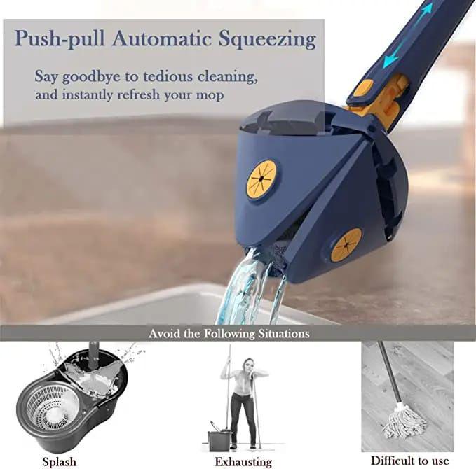 Triangle Mop 360 Rotatable Extendable Adjustable Cleaning Mop | - Elegant Households KE