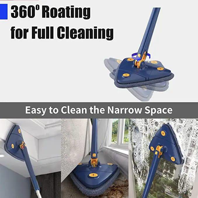 Triangle Mop 360 Rotatable Extendable Adjustable Cleaning Mop | - Elegant Households KE