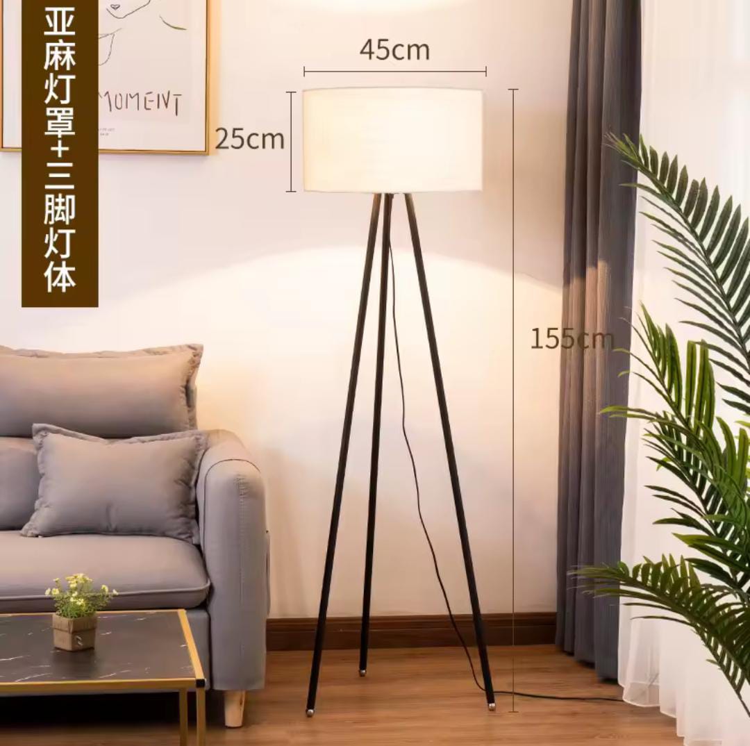 Tripod Floor Lamp for Living Room 15watts Tall Standing Lampshade | - Elegant Households KE