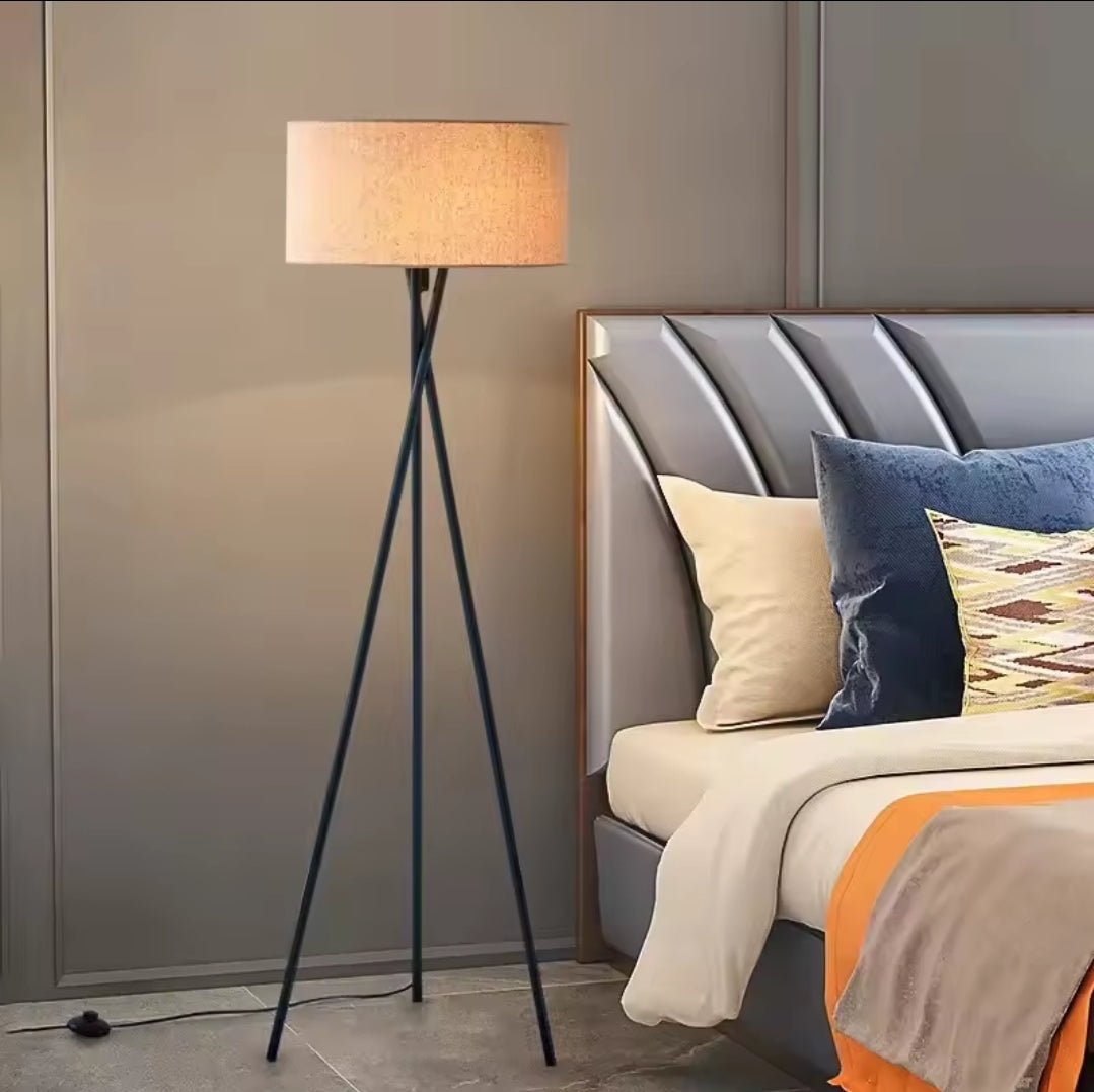 Tripod Floor Lamp for Living Room 15watts Tall Standing Lampshade | - Elegant Households KE