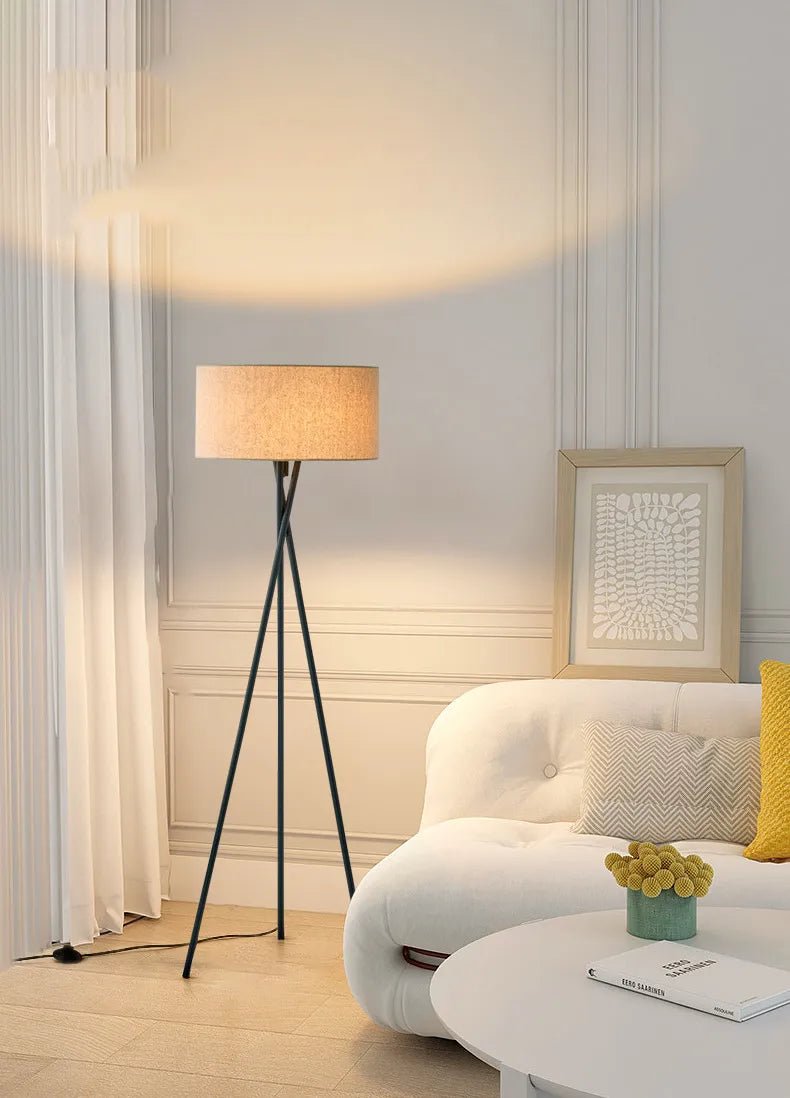 Tripod Floor Lamp for Living Room 15watts Tall Standing Lampshade | - Elegant Households KE