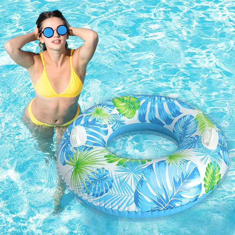 Tropical Swim Tube 98 cm – Inflatable Pool Float with Handles for Beach & Summer Relaxation | - Elegant Households KE