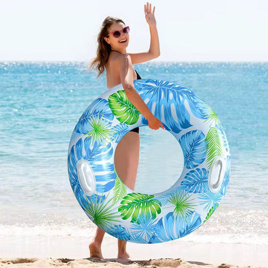 Tropical Swim Tube 98 cm – Inflatable Pool Float with Handles for Beach & Summer Relaxation | - Elegant Households KE