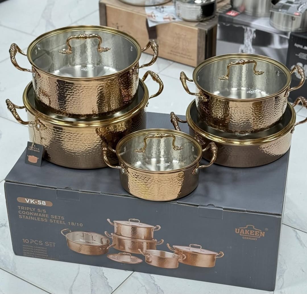 UAKEEN Germany 10PCS Triply Stainless Steel Cookware Set | - Elegant Households KE