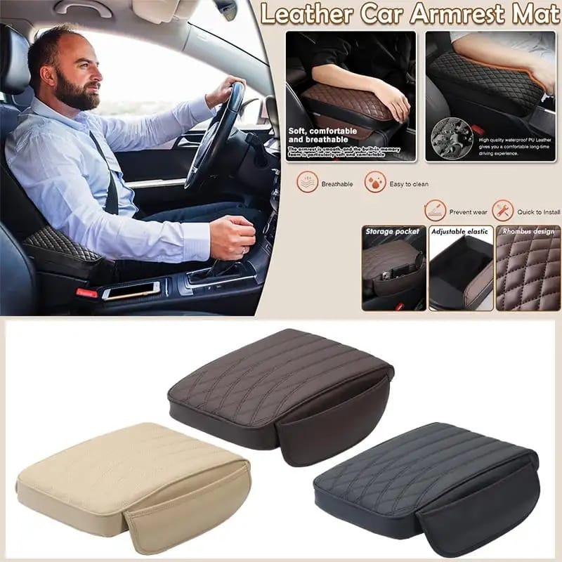 Universal car armrest pad with side storage | - Elegant Households KE