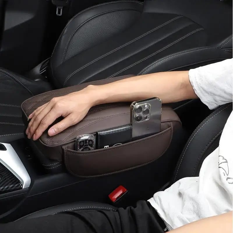 Universal car armrest pad with side storage | - Elegant Households KE