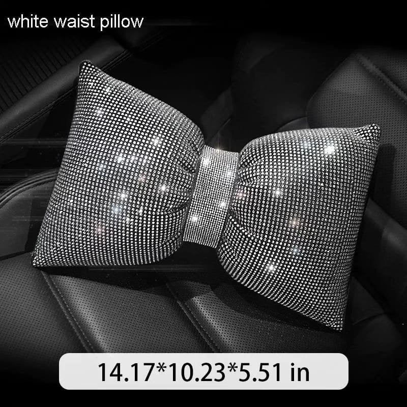 Universal luxury rhinestone diamond bowknot car headrest | - Elegant Households KE