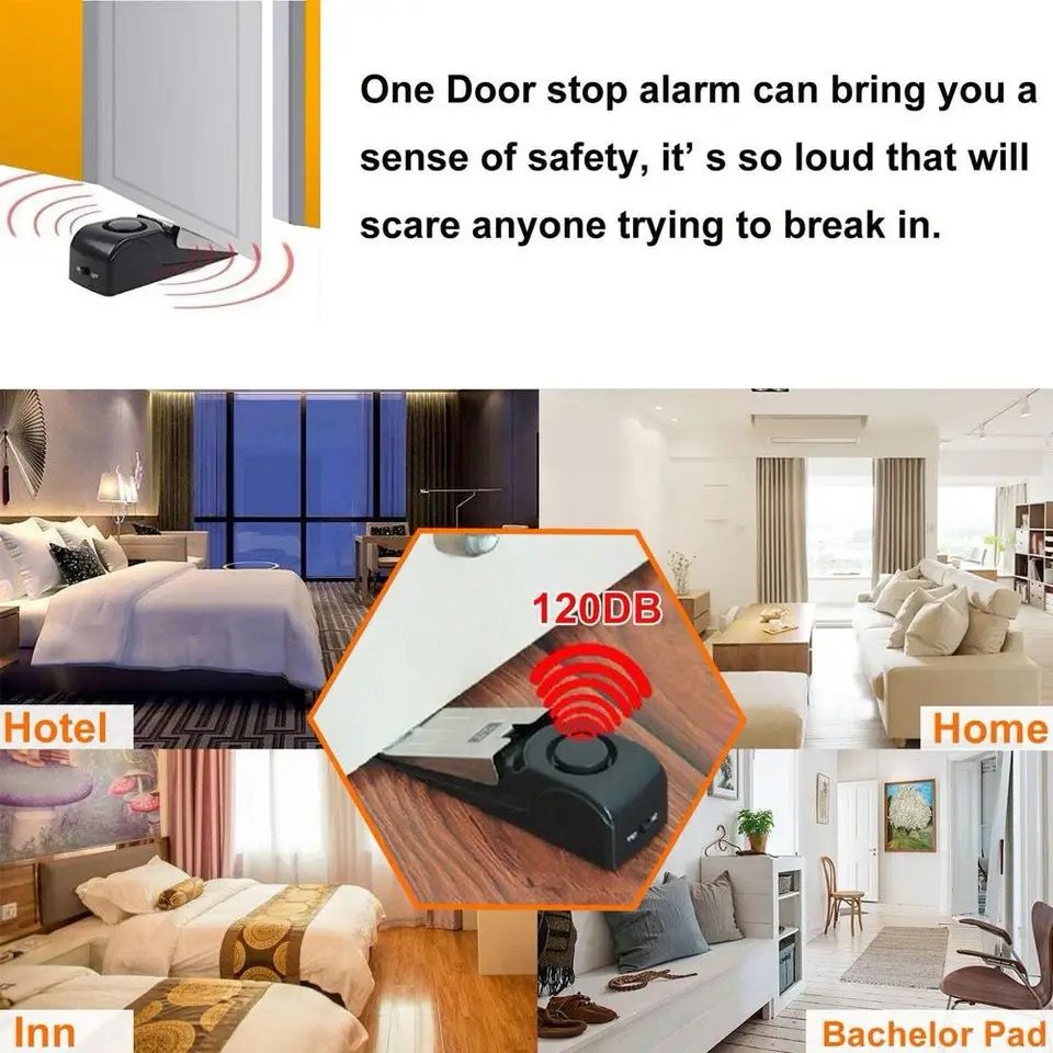 Upgraded Door Stopper Alarm WITH FREE BATTERIES | - Elegant Households KE