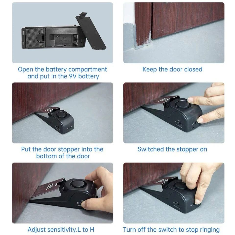 Upgraded Door Stopper Alarm WITH FREE BATTERIES | - Elegant Households KE