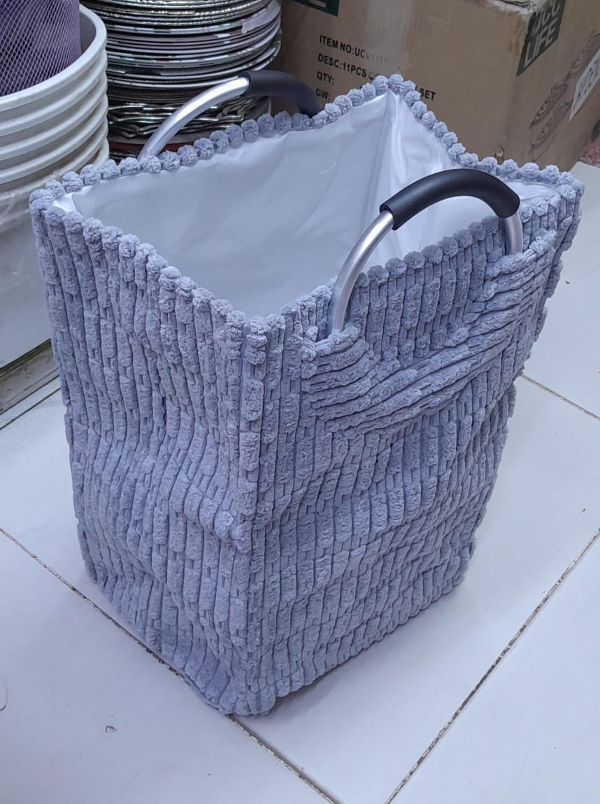 Velvet laundry basket | - Elegant Households KE