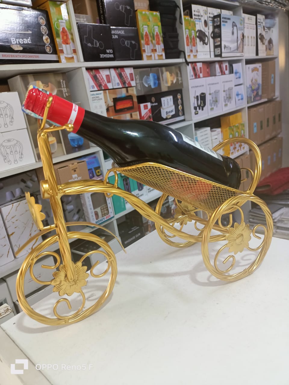 Vintage metal Tricycle wine holder art | - Elegant Households KE