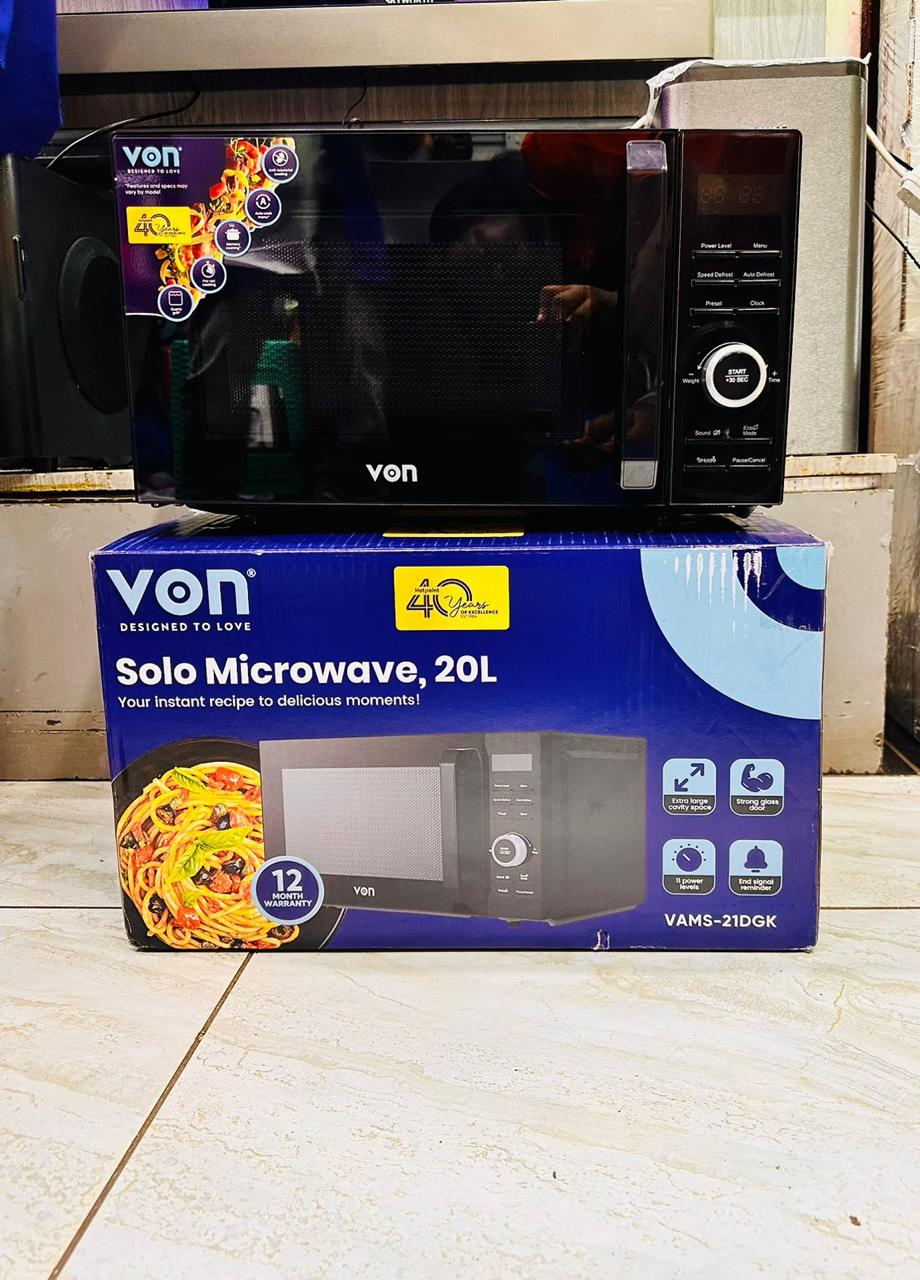 Von VAMS - 21DGK *Digital Microwave Oven Solo 20L – Black | - Elegant Households KE