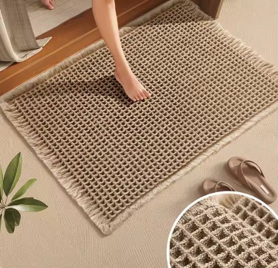 Waffle Bathroom Door Mat 46×77cm – Super Absorbent | - Elegant Households KE