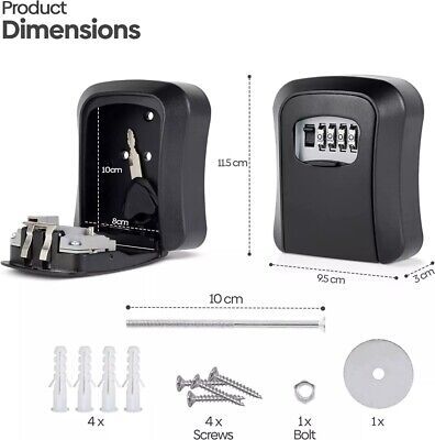 Wall - Mounted Key Lock Box – Full Metallic | - Elegant Households KE