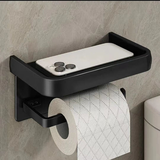 Wall - Mounted Toilet Paper Holder with Phone Shelf | - Elegant Households KE