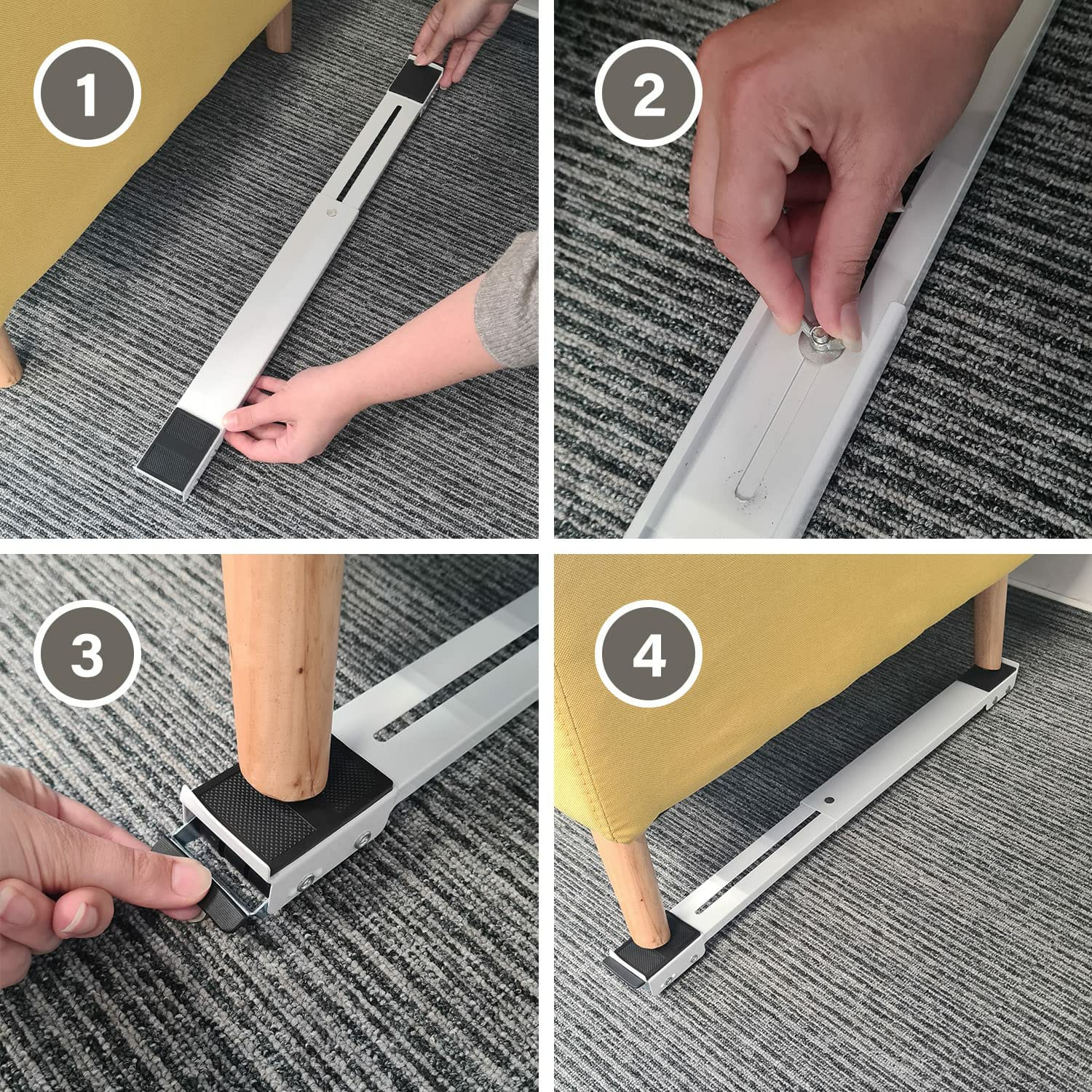 Washing Machine metal thickened, set of 2 Stand Base with 12 wheels on each base stand, | - Elegant Households KE