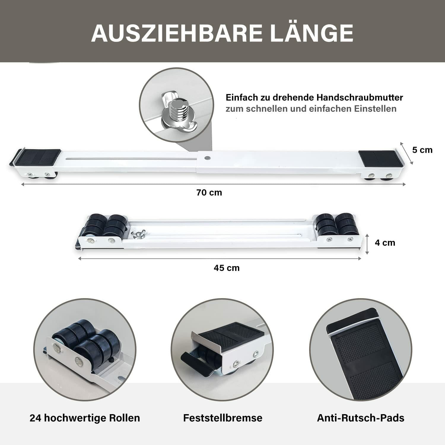 Washing Machine metal thickened, set of 2 Stand Base with 12 wheels on each base stand, | - Elegant Households KE