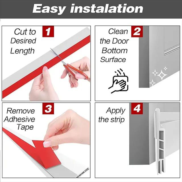 Waterproof Adhesive Silicone rubber Under Door Sealing strip | - Elegant Households KE