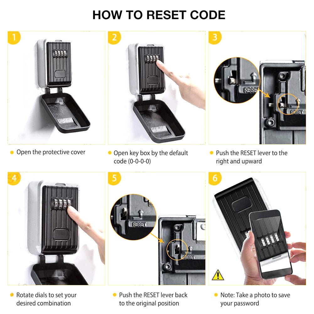 Weatherproof Wall - mounted Key Safe Password Key Box | - Elegant Households KE