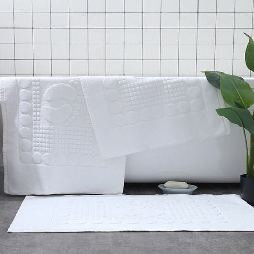 White cotton bathmats | - Elegant Households KE