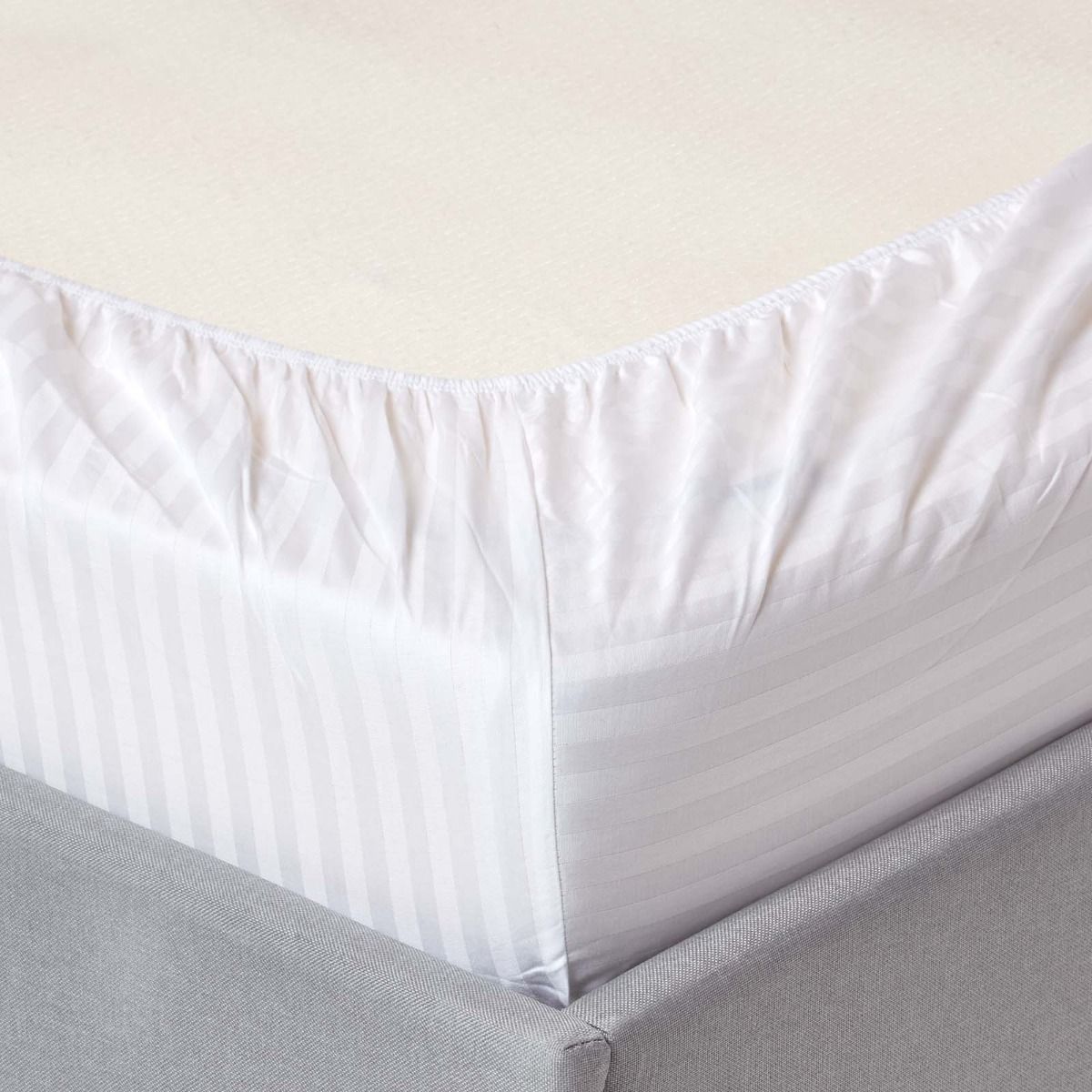 White striped fitted bedsheets | - Elegant Households KE