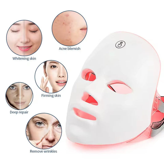 Wireless LED Facial Mask – Rechargeable Red Light Therapy Mask for Anti - Aging & Skin Care | - Elegant Households KE