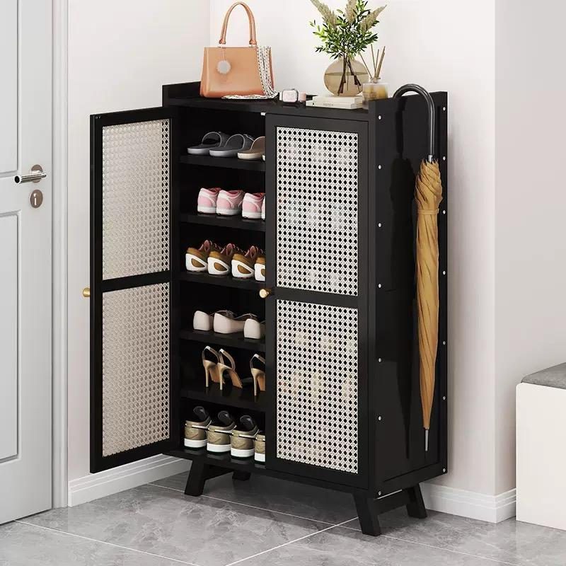 Wooden bamboo shoe rack / storage cabinet | - Elegant Households KE
