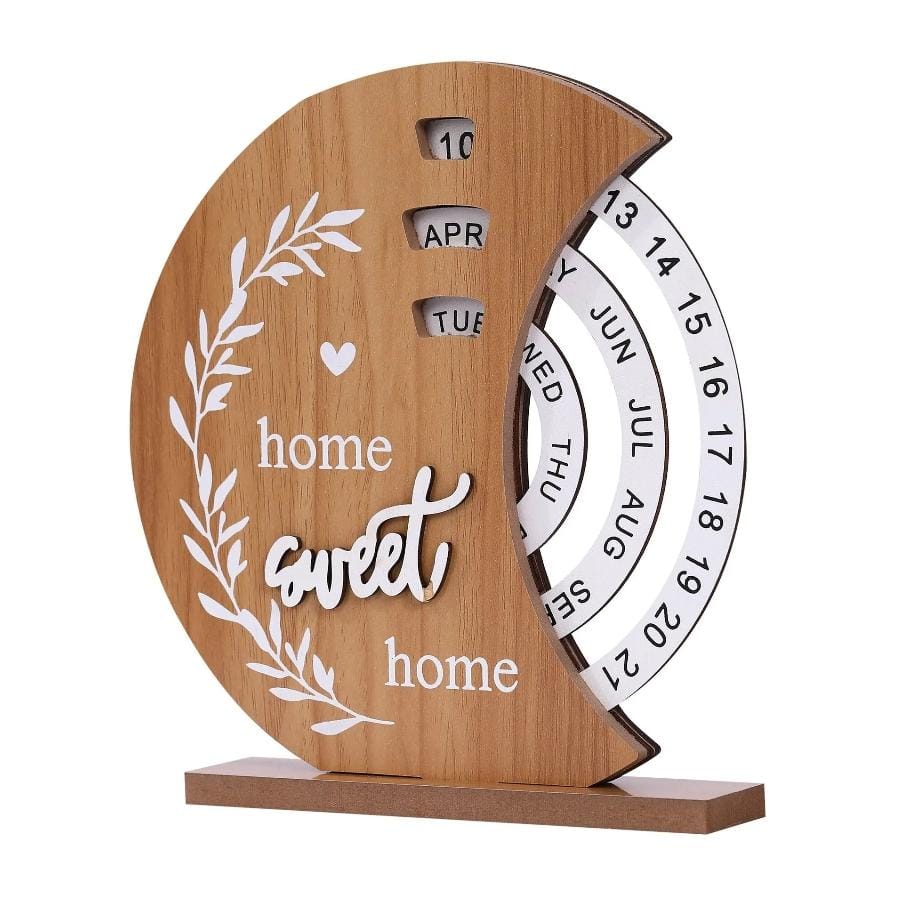 Wooden Creative Perpetual Calendar | - Elegant Households KE
