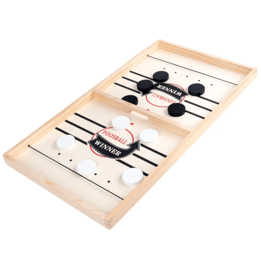 Wooden Foosball Winner Game – Fast Sling Puck Table Playset | - Elegant Households KE