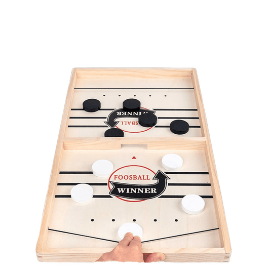 Wooden Foosball Winner Game – Fast Sling Puck Table Playset | - Elegant Households KE