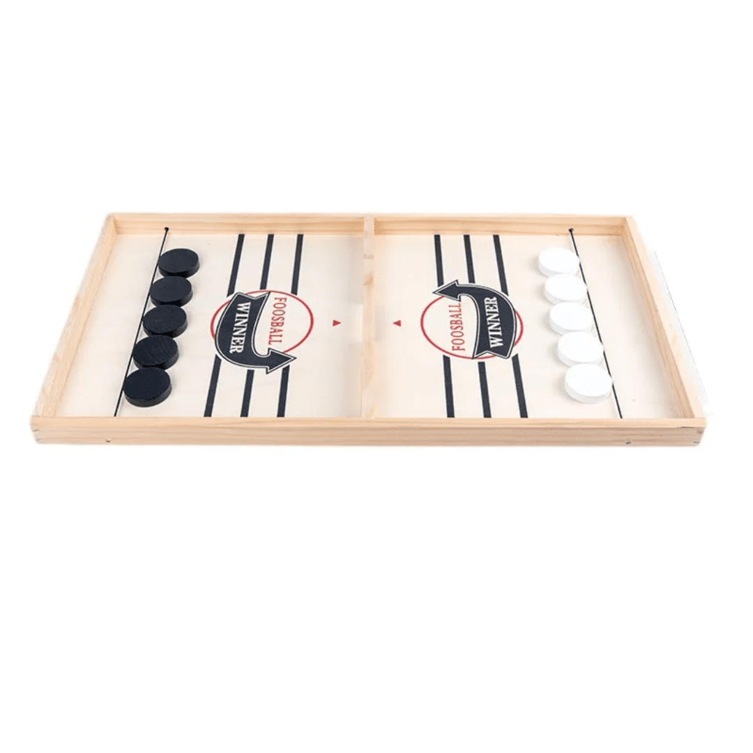 Wooden Foosball Winner Game – Fast Sling Puck Table Playset | - Elegant Households KE
