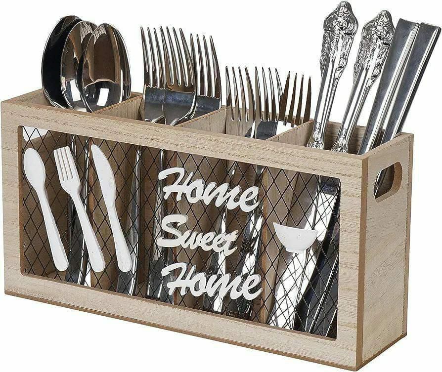 Wooden Kitchen Utensils Holder Cutlery | - Elegant Households KE