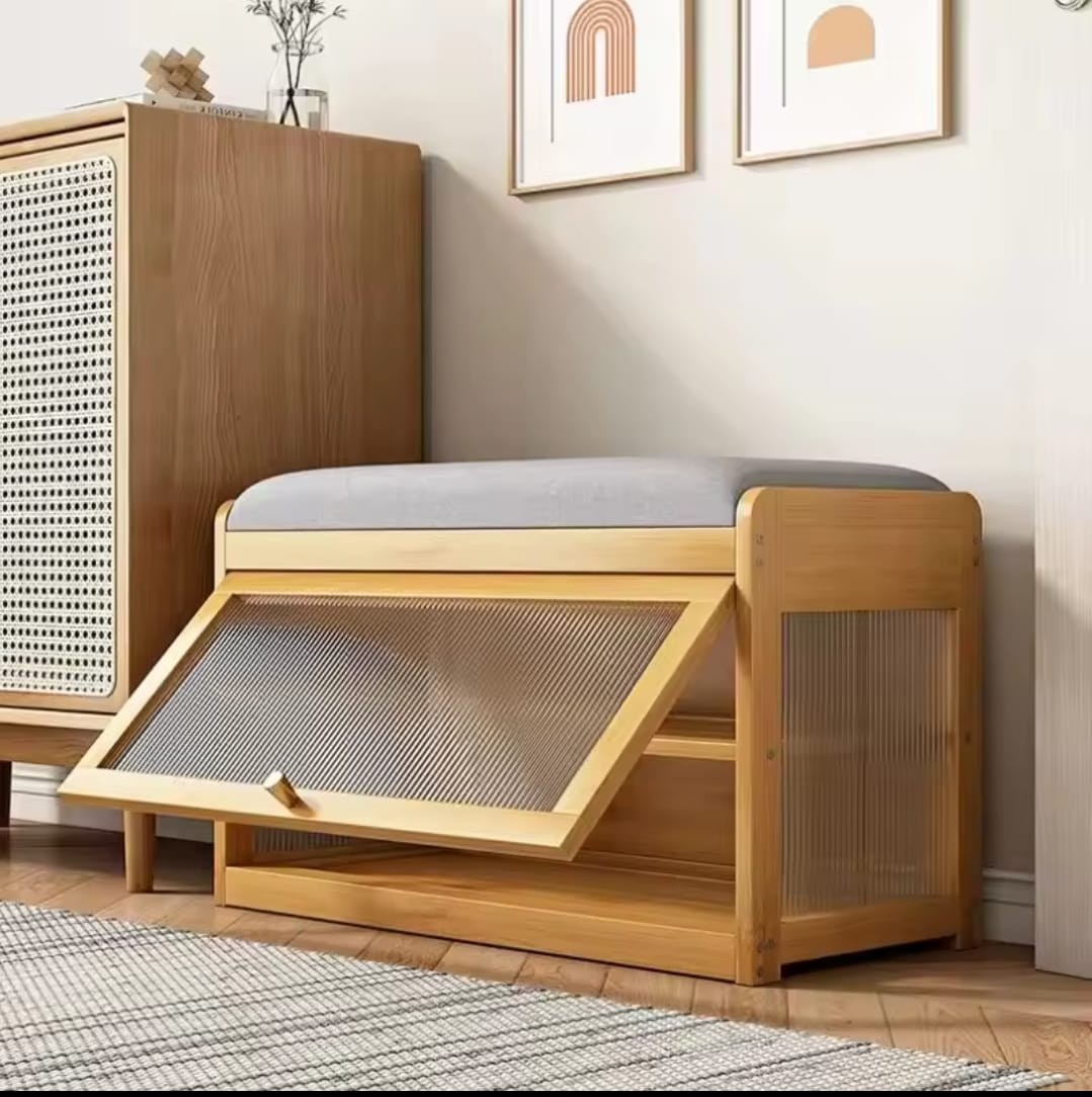 Wooden Stool - Multifunctional Storage Bench
