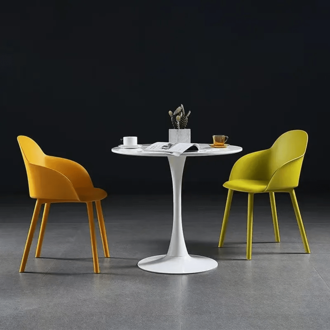 Wooden Top Round Table with Metal Base | - Elegant Households KE